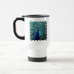 Tasse en plastique de voyage de joli paon