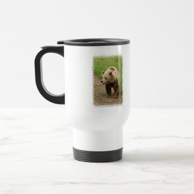 Tasse en plastique grisâtre de voyage (Gauche)