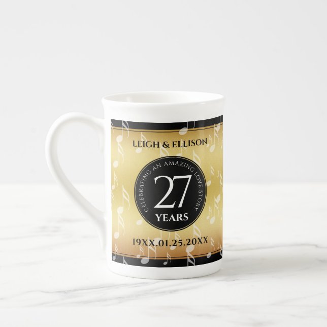 Tasse En Porcelaine 27e anniversaire du Mariage de musique (Gauche)