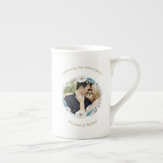Tasse En Porcelaine 2 x Mariage photo Anniversaire TOUTES LES ANNÉES B (Droite)