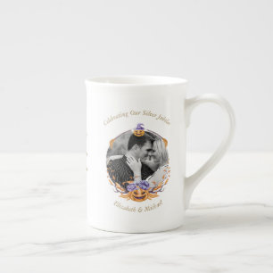 Tasse En Porcelaine 2 x Mariage photo Anniversaire TOUTES LES ANNÉES H