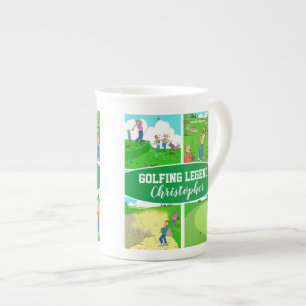 Tasse En Porcelaine 4 dessins animés de golf pour une conception de lé