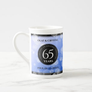Tasse En Porcelaine 65e anniversaire de l'élégant Mariage Blue Sapphir
