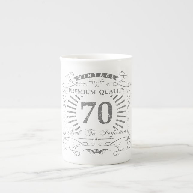 Tasse En Porcelaine 70e anniversaire Gag cadeau (Devant)