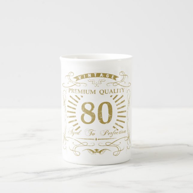 Tasse En Porcelaine 80e anniversaire Gag cadeau (Devant)