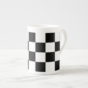Tasse En Porcelaine à damiers noir et blanc