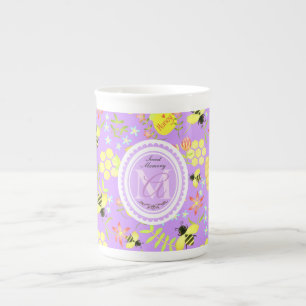 Tasse En Porcelaine Abeille de miel violet