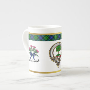 Tasse En Porcelaine Abercrombie Clan Badge Tartan & Motto