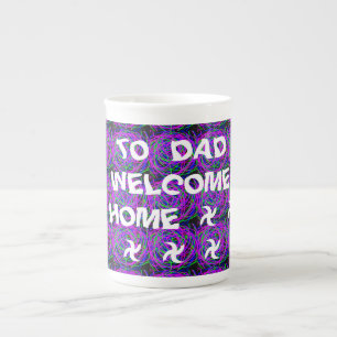 TASSE EN PORCELAINE ACCUEIL MAISON PÈRE COULEUR PURPLE MIXTE