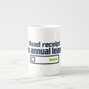 Tasse En Porcelaine Accusé de lecture en congé annuel - Message drôle