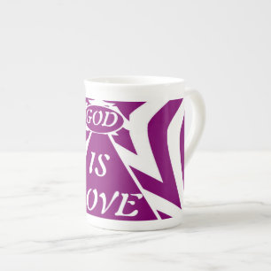 Tasse En Porcelaine Achempong Dieu Est Amour Star Deep Purple - Luxe