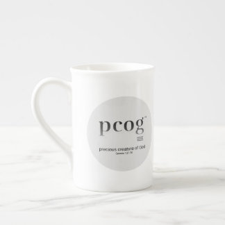 Tasse En Porcelaine acronyme pcog ; message complet rond ; couleur noi