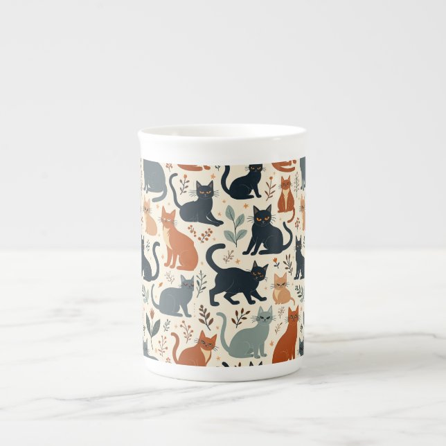 Tasse En Porcelaine Adorable Cat Character (Devant)