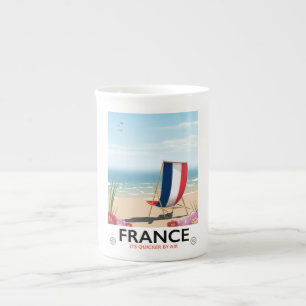 Tasse En Porcelaine Affiche de voyage de plage au bord de la mer en Fr