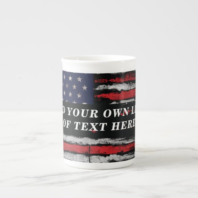 Tasse En Porcelaine Ajouter votre propre texte sur grunge American fla (Devant)