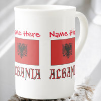 Albanie et drapeau albanais personnalisation rouge