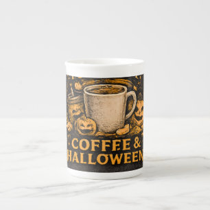 Tasse En Porcelaine Alimenté par le café et Halloween
