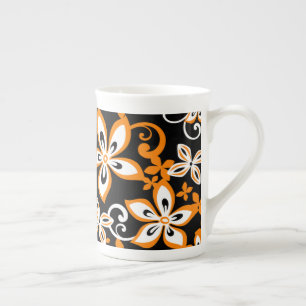 TASSE EN PORCELAINE ALOHA HAWAII (NOIR/ORANGE)
