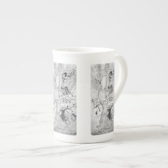 Tasse En Porcelaine Alphonse Mucha Winter GS II WB (Devant droit)