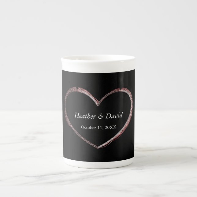 Tasse En Porcelaine Amour Coeur Attractif Charming Mariage (Devant)