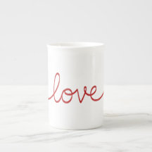 Amour de script rouge minimaliste en ligne continu