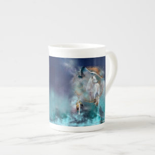 Tasse En Porcelaine Amoureux indien et chef de tribu ethnique loup