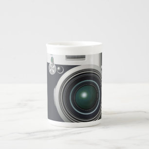 Tasse En Porcelaine Ancien appareil photo noir