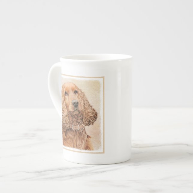 Tasse En Porcelaine Anglais Cocker Peinture Espagnole - Art Chien orig (Devant gauche)