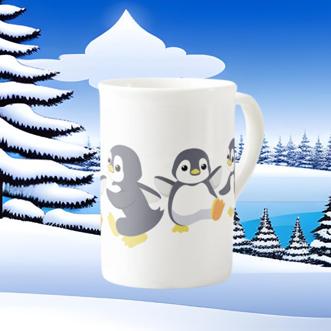 Tasse En Porcelaine animal mignon amateur de pingouins (Créateur téléchargé)