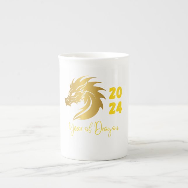 Tasse En Porcelaine Année du dragon 2024 (Devant)