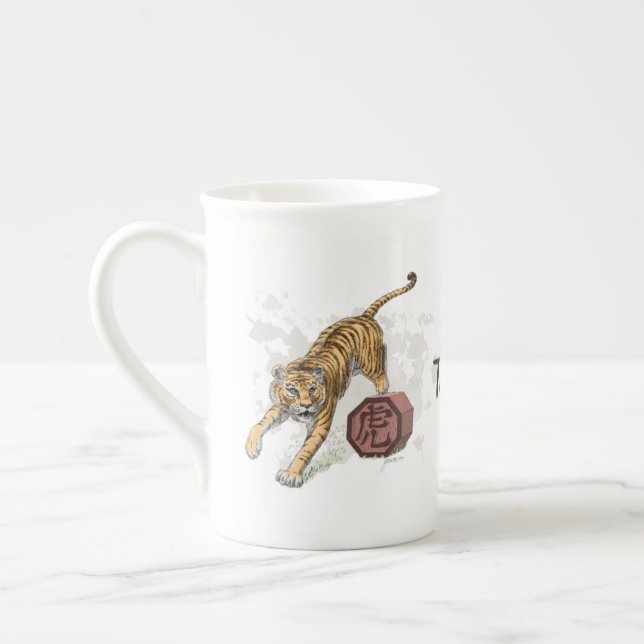 Tasse En Porcelaine Année du tigre Zodiac chinois Art (Gauche)