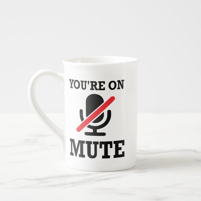 Tasse En Porcelaine Appel vidéo, travail à la maison, tu es muet (Gauche)