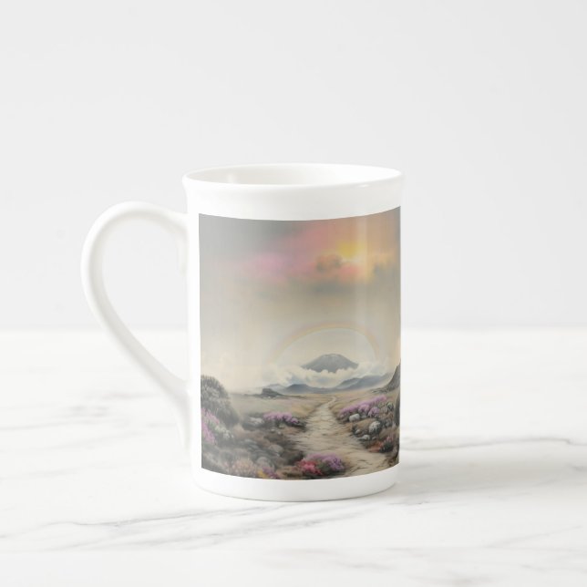 Tasse En Porcelaine Après la pluie (aquarelle japonaise paysage art) (Gauche)