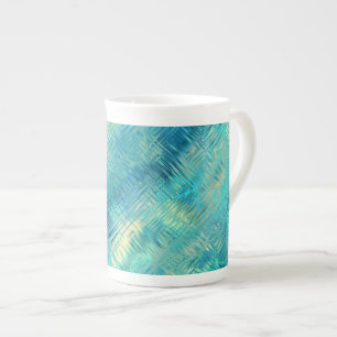 Tasse En Porcelaine Aquamarine Blue Crystal Gel Texture