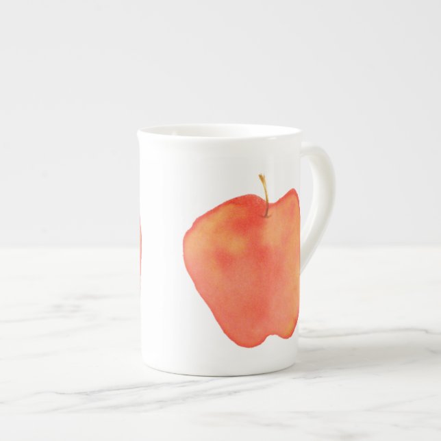 Tasse En Porcelaine Aquarelle Apple (Devant droit)