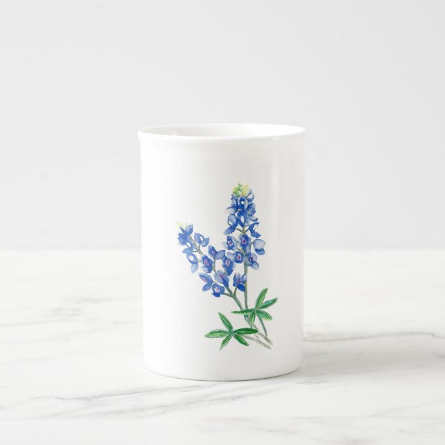 Tasse En Porcelaine Aquarelle Bluebonnets (Devant)