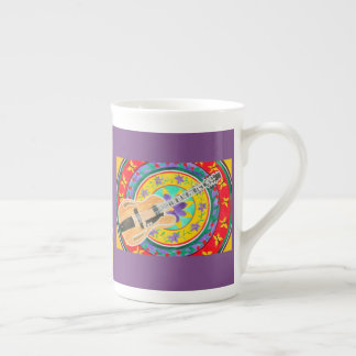 Tasse En Porcelaine Aquarelle de guitare et de mandala