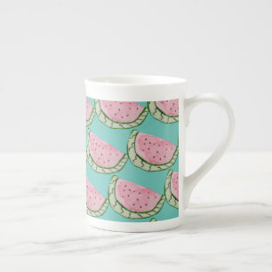Tasse En Porcelaine Aquarelle Doodles de pastèque peint à motifs
