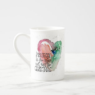 Tasse En Porcelaine Aquarelle Faite à la main Coeur Prosecco Devis amu