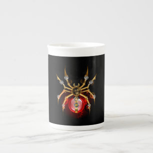 Tasse En Porcelaine Araignée steampunk sur fond noir