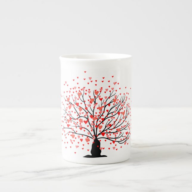 Tasse En Porcelaine Arbre cardiaque  (Devant)
