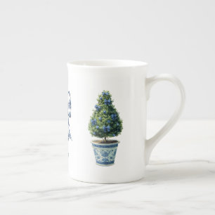 Tasse En Porcelaine Arbre topiaire de Noël en chinoiserie