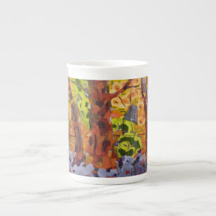Tasse En Porcelaine Arbres Abstraits