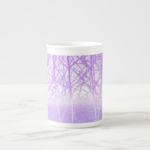 Tasse En Porcelaine Arbres brumeux givrés en lilas lavande