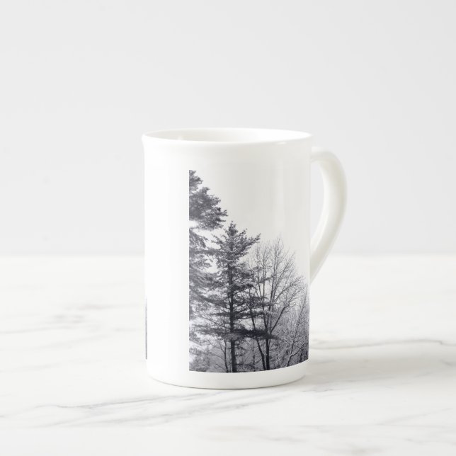 Tasse En Porcelaine Arbres couverts de neige : Verticaux (Devant droit)