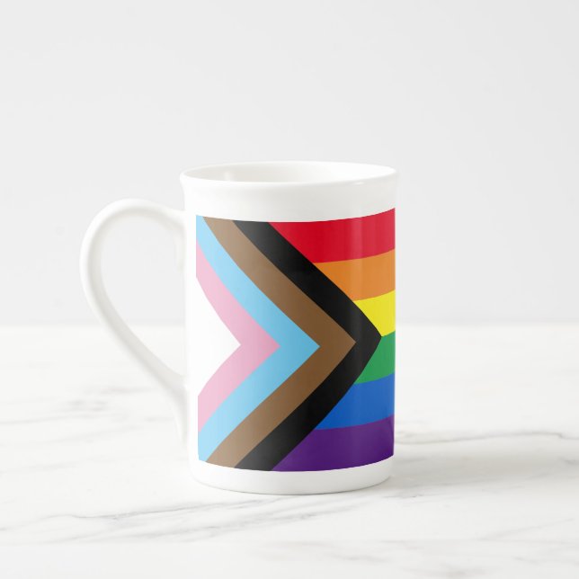 Tasse En Porcelaine Arc-en-ciel Lgbtq drapeau de la diversité gay (Gauche)