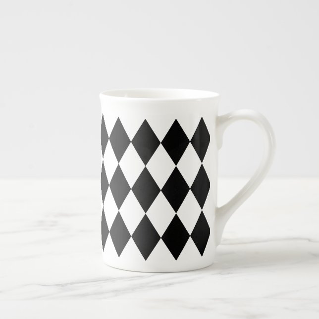 Tasse En Porcelaine Arlequin noir (Droite)