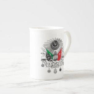 Tasse En Porcelaine Armoiries en nuances de gris de l'Empire ottoman