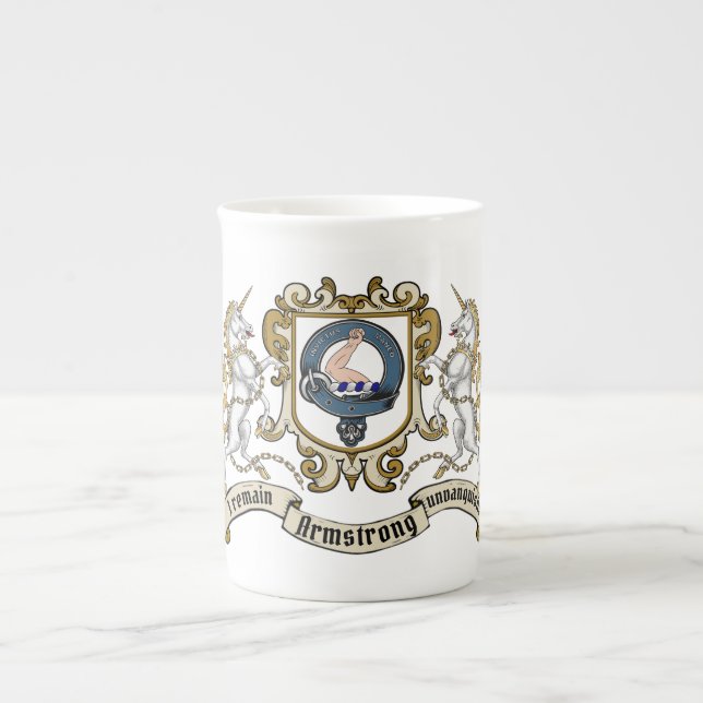 Tasse En Porcelaine Armstrong Clan Badge & Motto (Devant)