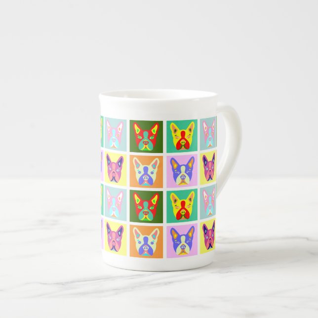 Tasse En Porcelaine Art de bruit de Boston Terrier (Devant droit)